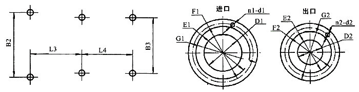 3G100×4型船用三螺杆泵外形及安装尺寸